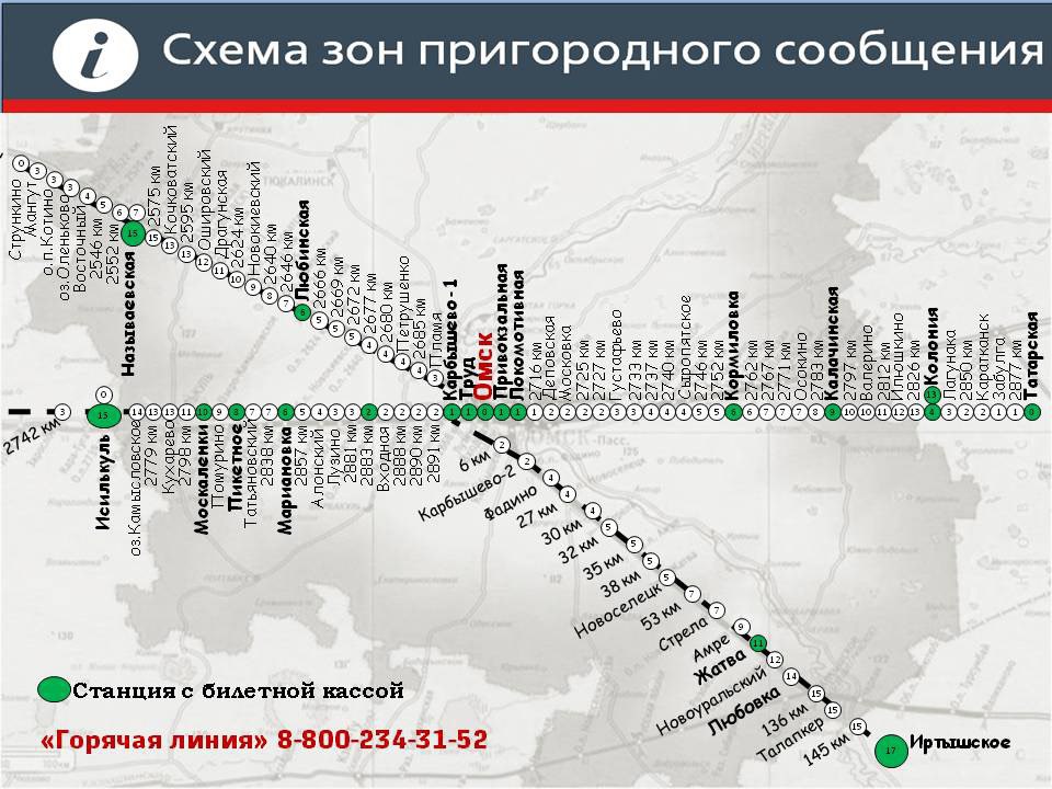 Схема движения пригородных поездов 26*17 см